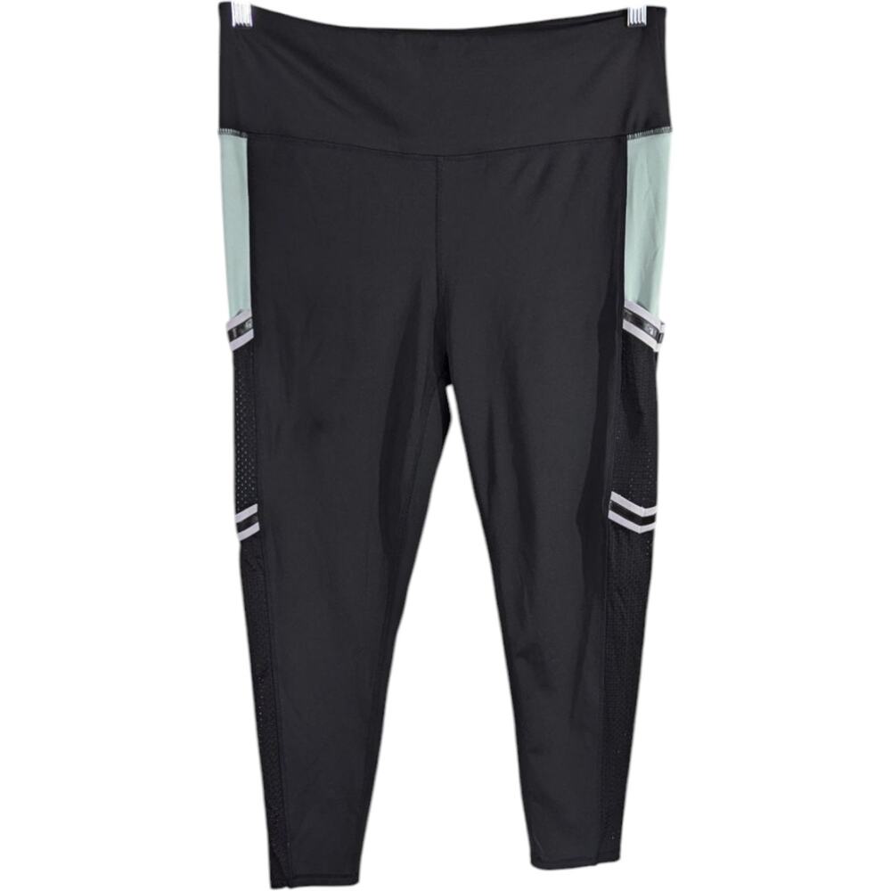 BCBG Generation Leggings XL Black Stretch Pockets Pink Compression Yoga Pants